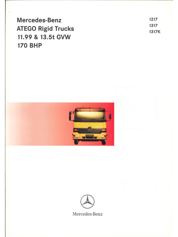 23-0388 brochure technique mercedes atego 1217 / 1317 / 1317k