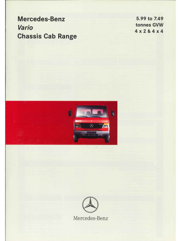 23-0399 brochure technique mercedes vario 4x2 & 4x4