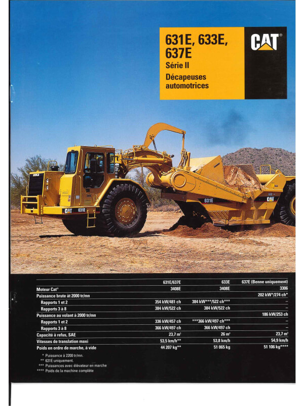23-0414 caterpillar brochure 631e, 633e, 637e