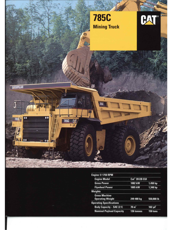 23-0459 brochure caterpillar 785c