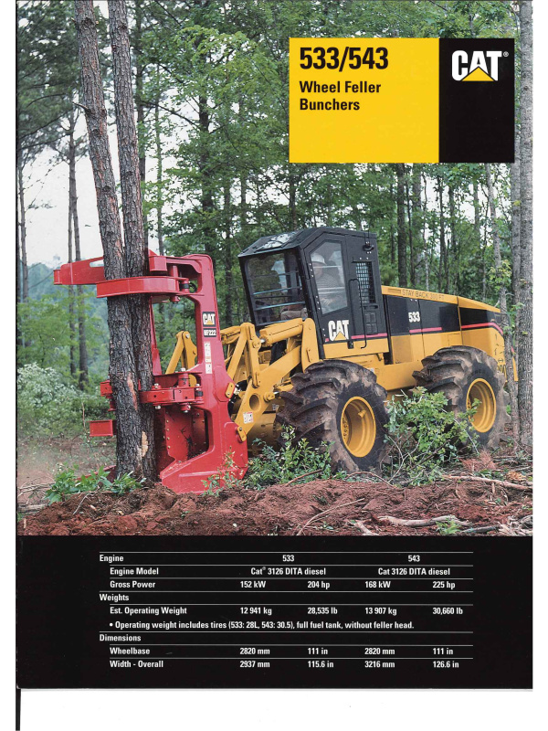 23-0476 brochure caterpillar 533/543