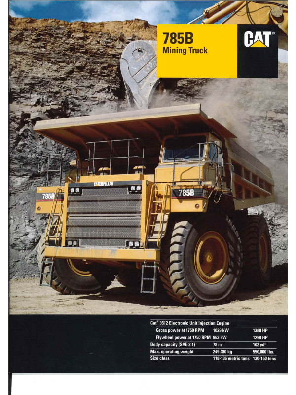 23-0482 brochure caterpillar 785d
