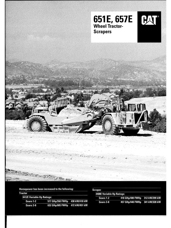 23-0484 brochure caterpillar 651e / 657e