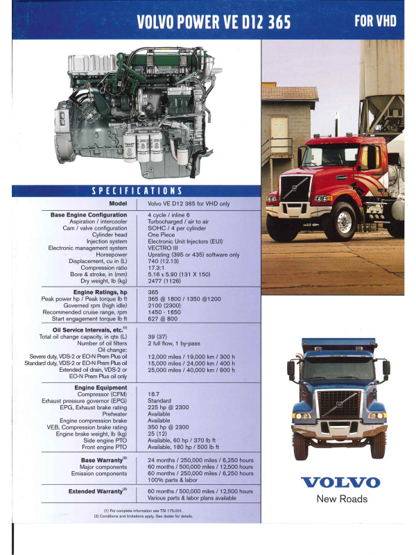 23-0574 brochure volvo vhd d12 365
