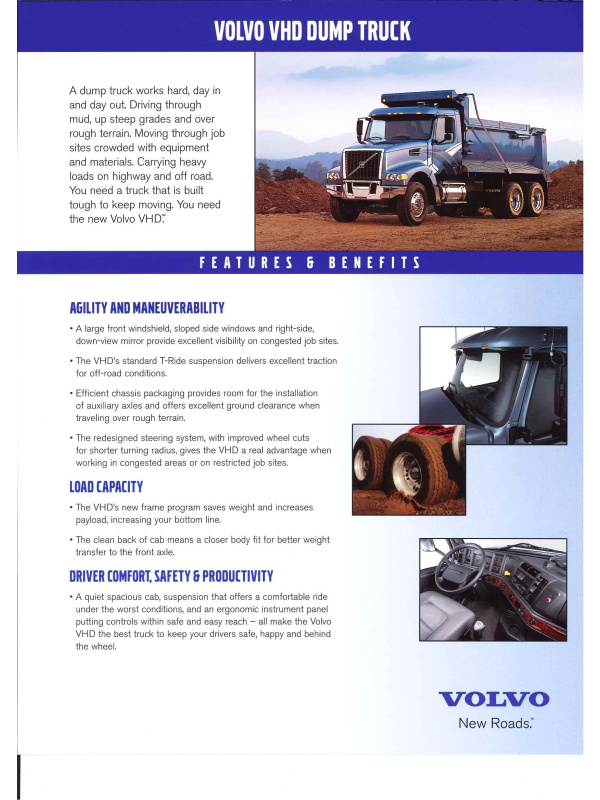23-0588 brochure volvo vhd dump truck
