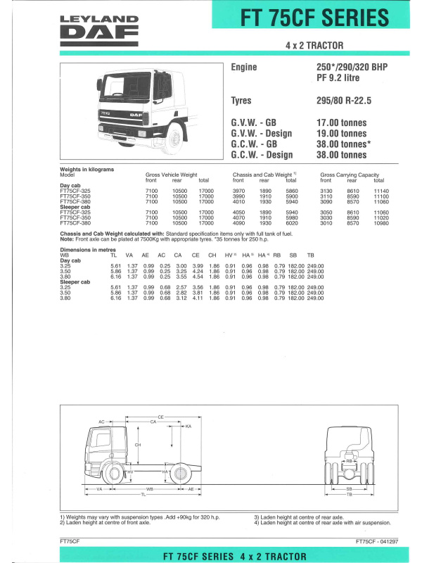 23-0268 brochure technique leyland daf ft 75cf