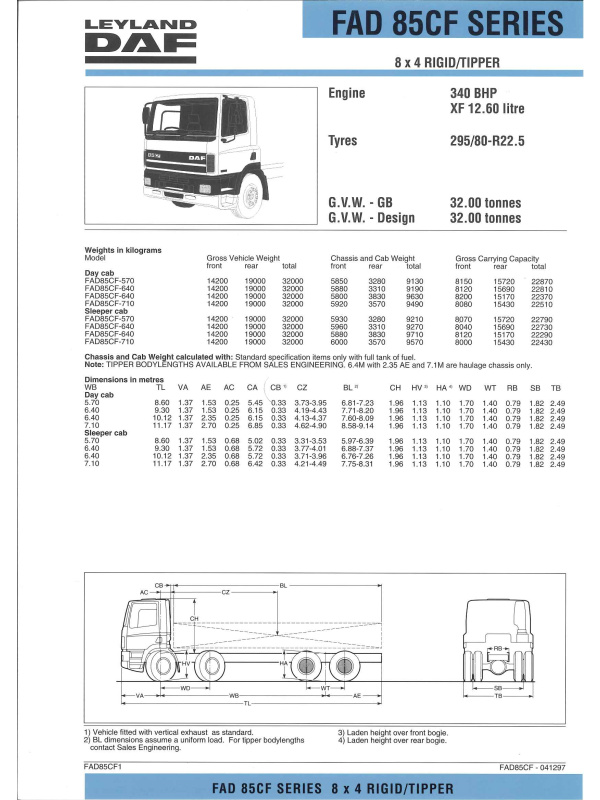 23-0276 brochure technique leyland daf fad 85cf