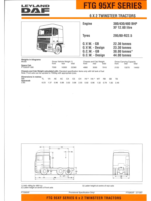 23-0281 brochure technique leyland daf ftg 95xf 6x2