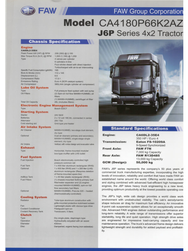 25-0271 faw series j6p 4x2