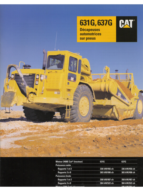 25-0452 caterpillar 631g, 637g