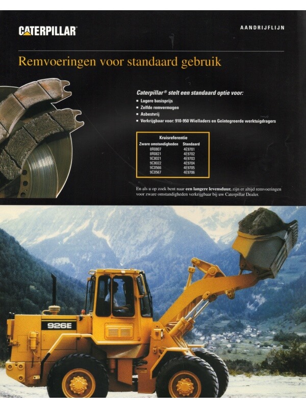 25-0654 caterpillar brake linings