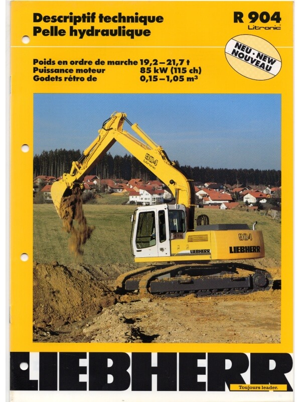 25-0956 liebherr r 904 pelle hydraulique