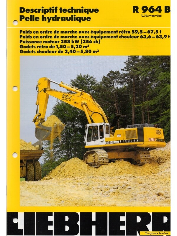 25-0961 liebherr r 964 b pelle hydraulique