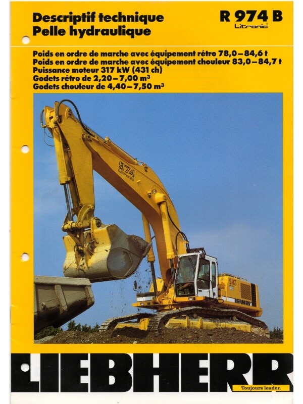 25-0962 liebherr r 974 b pelle hydraulique