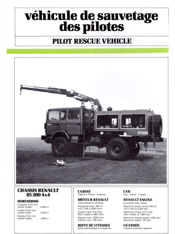 25-1150 renault 85 200 4x4 pilot rescue vehicle
