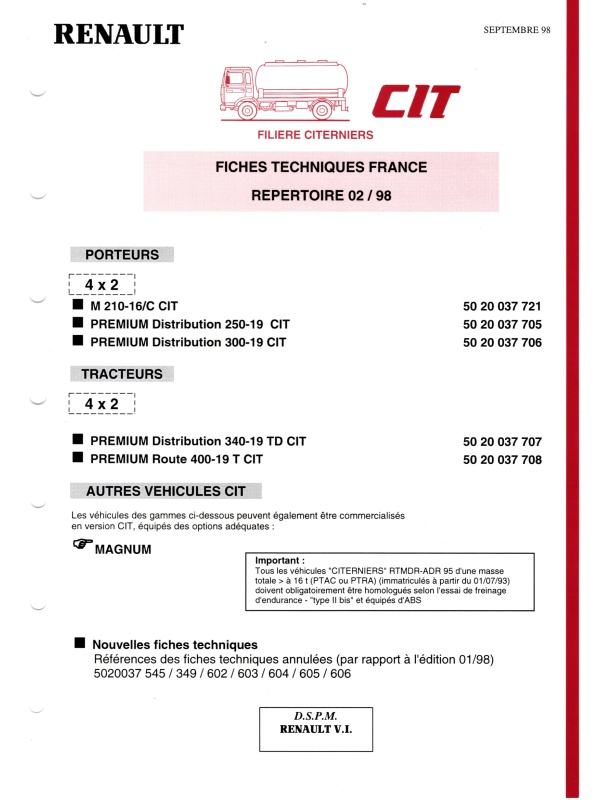 25-1620 renault cit repertoire 02/98