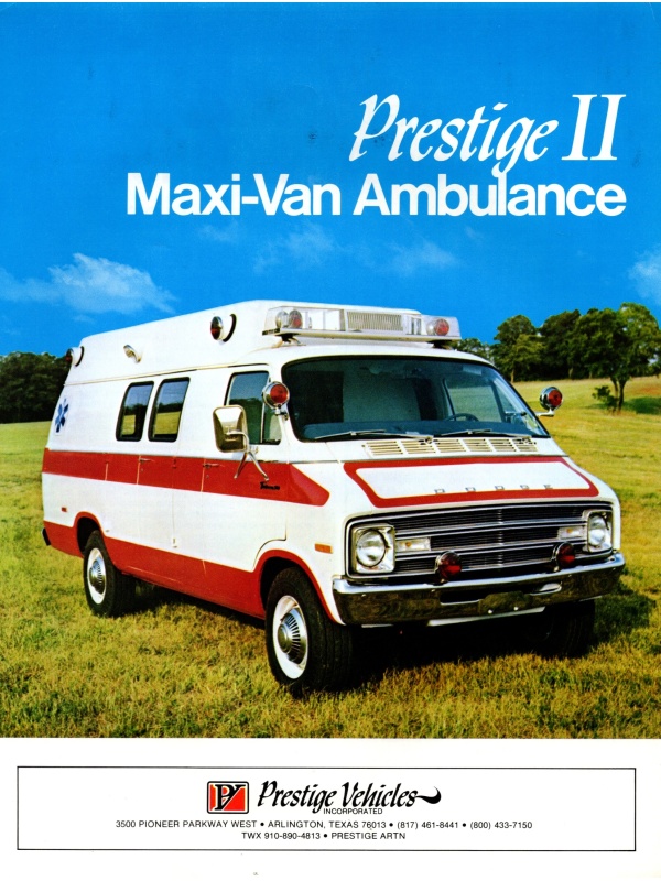 25-2191 dodge prestige ii maxi-van ambulance