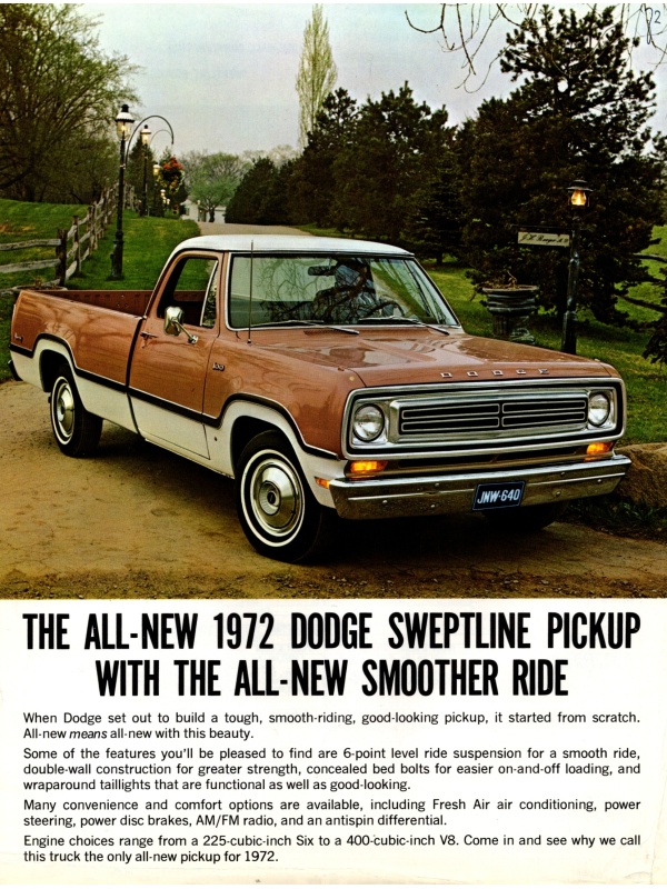 25-2204 dodge sweptline pickup 1972