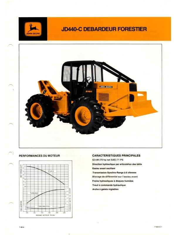 25-2384 john deere jd440-c forestry skidder