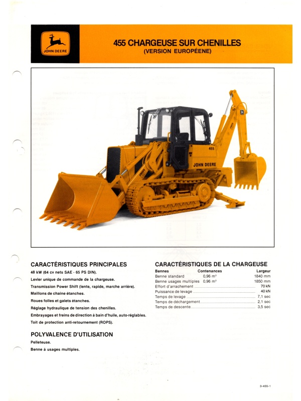 25-2393 john deere 455 tracked loader