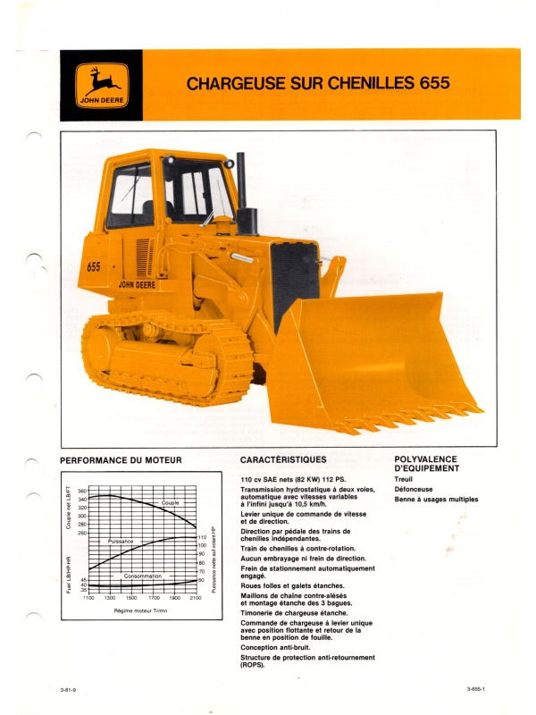 25-2394 john deere 655 tracked loader