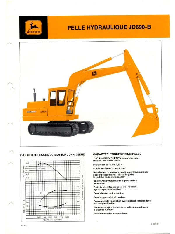 25-2405 john deere jd690-b hydraulic excavator