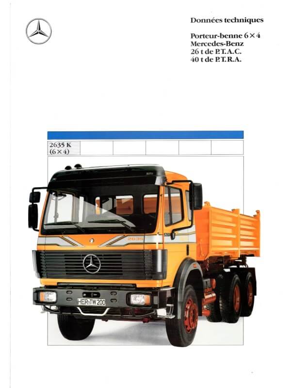 25-3164 mercedes-benz 2635 k 6x4 porteur-benne 6x4