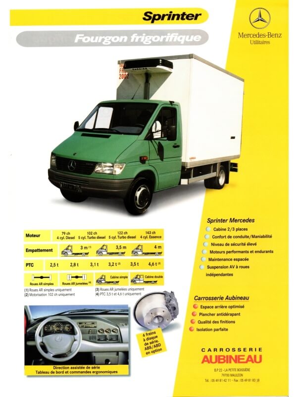 25-3180 mercedes-benz sprinter fourgon frigorifique