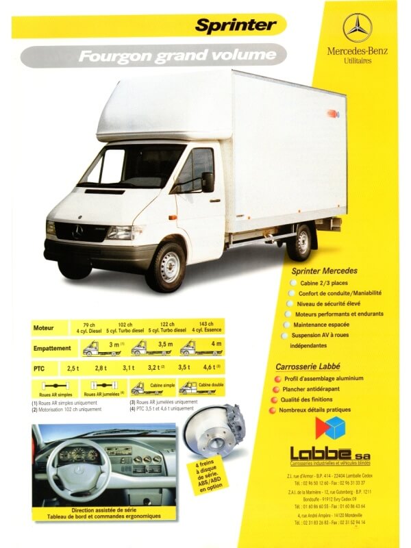 25-3184 mercedes-benz sprinter fourgon grand volume