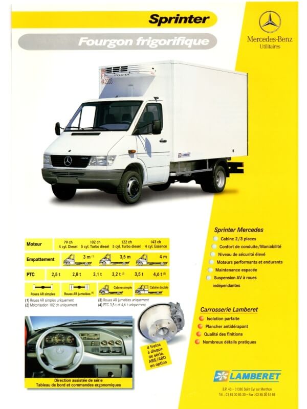 25-3186 mercedes-benz sprinter fourgon frigorifique