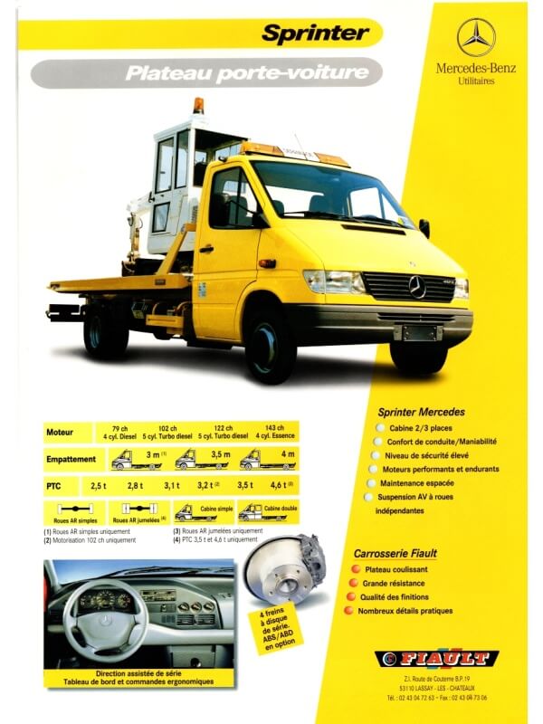 25-3189 mercedes-benz sprinter plateau porte-voiture