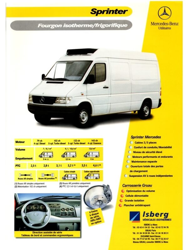 25-3193 mercedes-benz sprinter fourgon isotherme/frigorifique