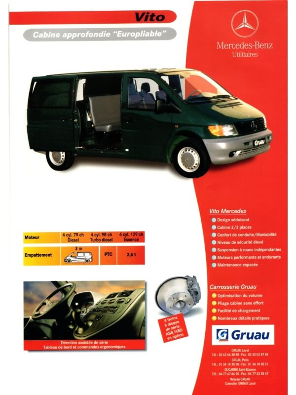 25-3194 mercedes-benz vito cabine approfondie "europliable"