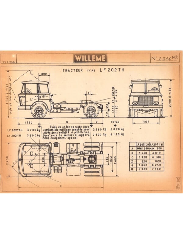25-3845 willème tractor type lf 202 th