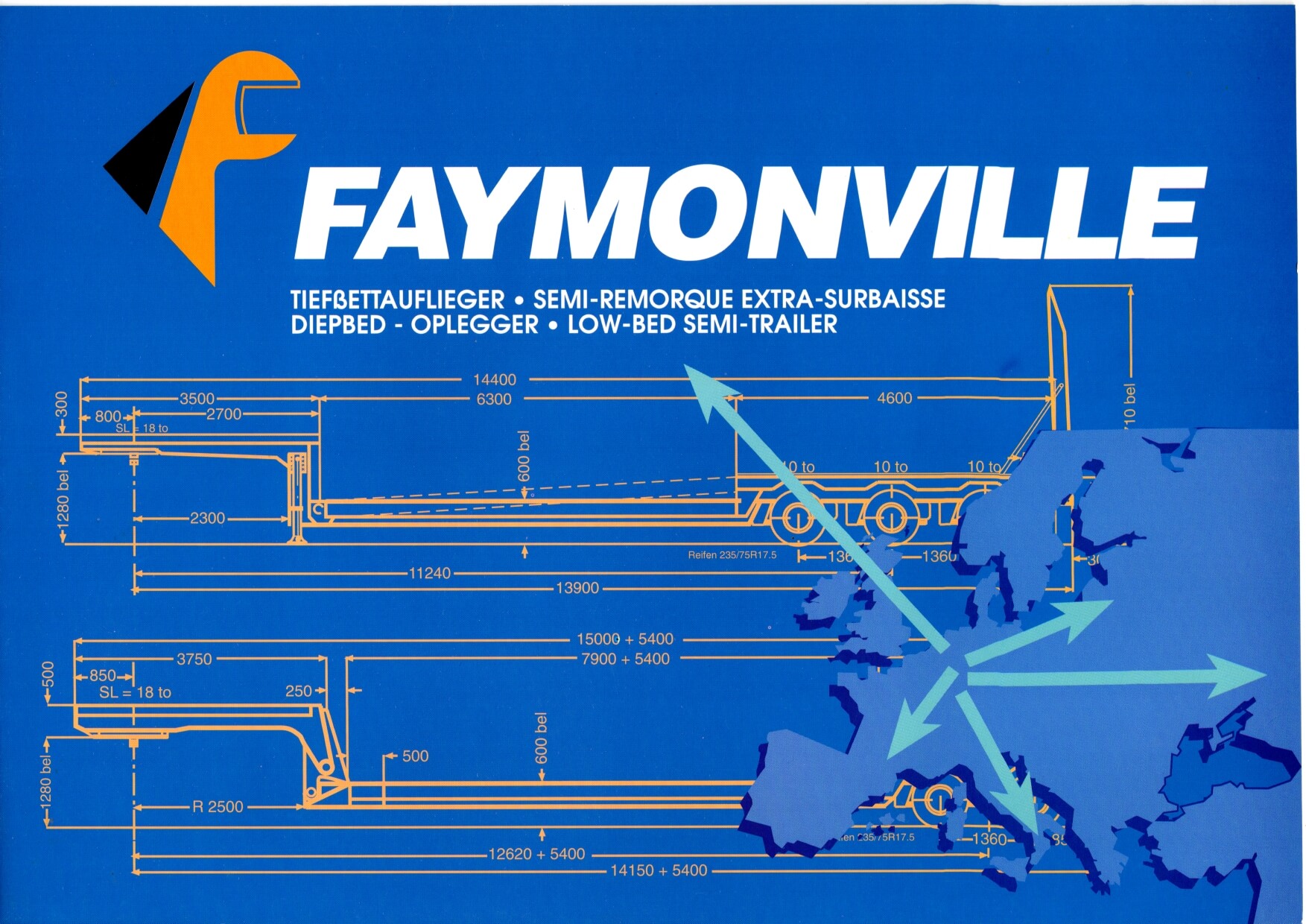 25-3918 Faymonville semi-remorque extra-surbaissée