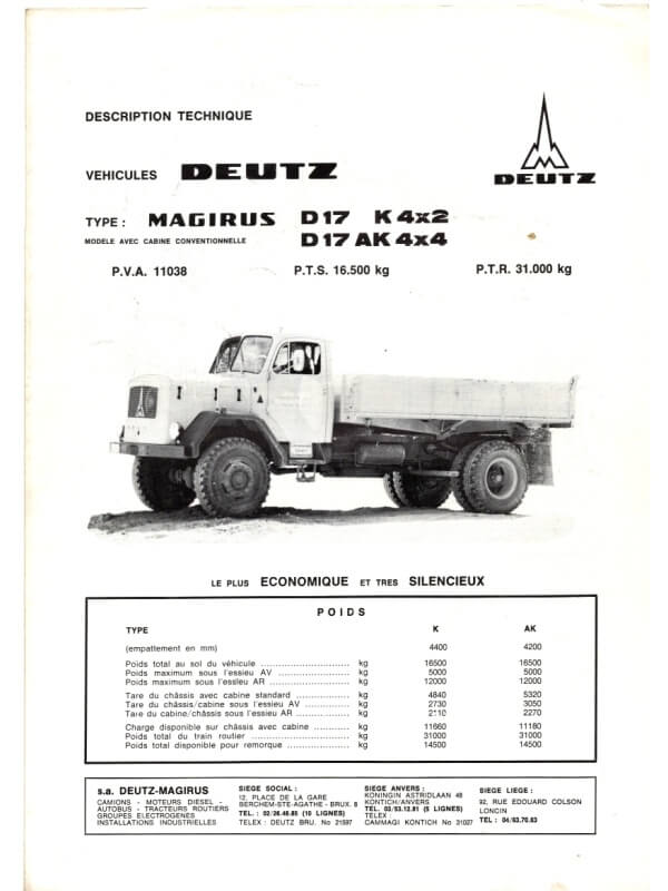 26-0117 magirus-deutz d 17 k 4x2 / d 17 ak 4x4