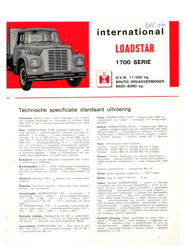 26-0642 international loadstar série 1700