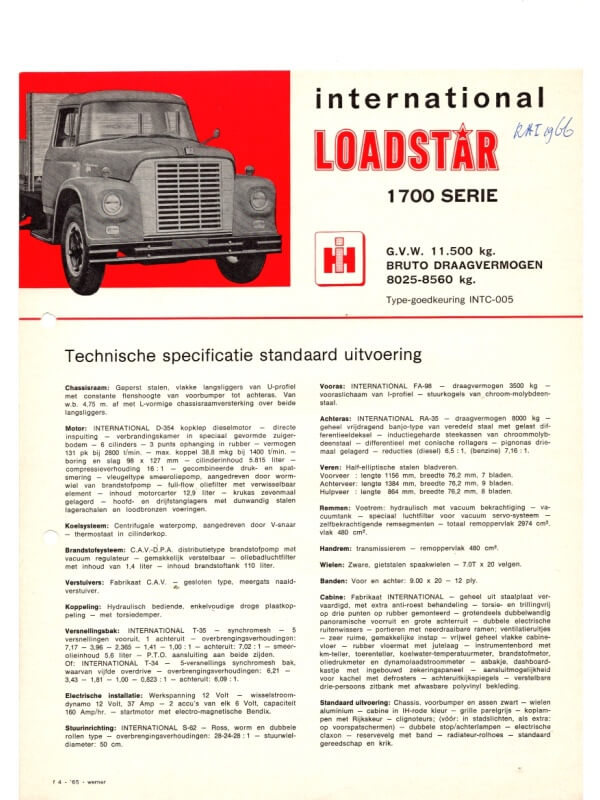 26-0643 international loadstar série 1700
