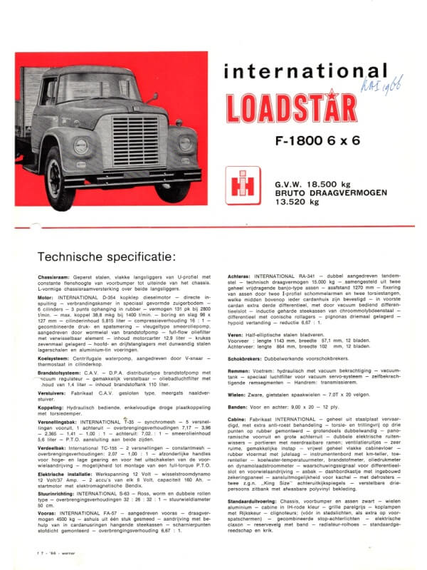 26-0648 international loadstar série f-1800 6x6