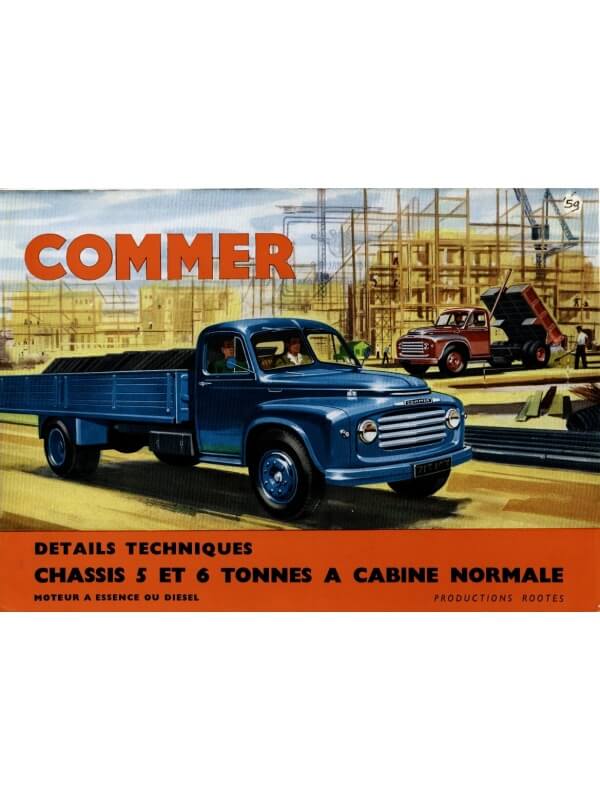 26-1037 commer chassis 5 et 6 tonnes a cabine normale