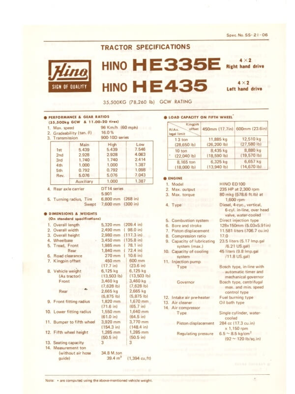 26-1200 hino he335e / he435