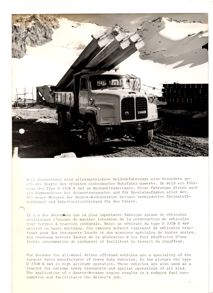 26-2519 Saurer D 330B N 4×4 (photo presse)