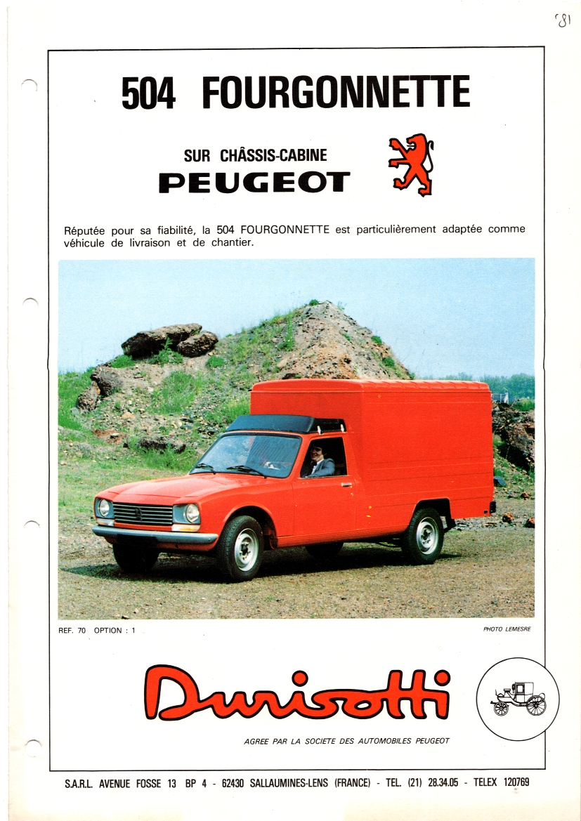 26-3288 Durisotti 504 fourgonnette (Peugeot)